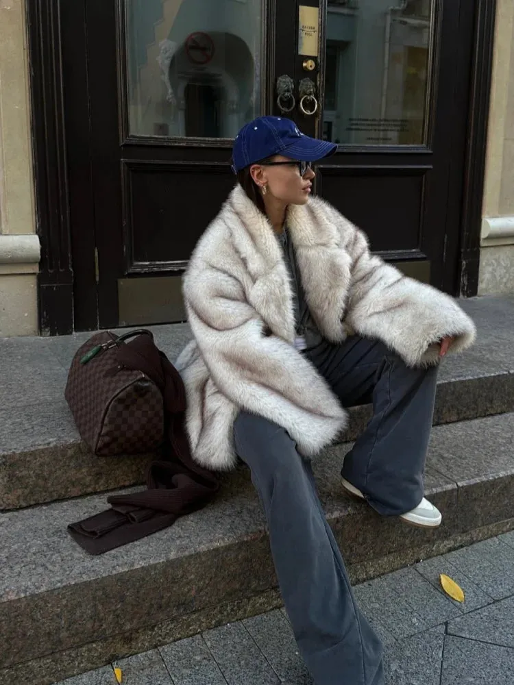 Furry Faux Fur Jacket – Winter Chic Outwear