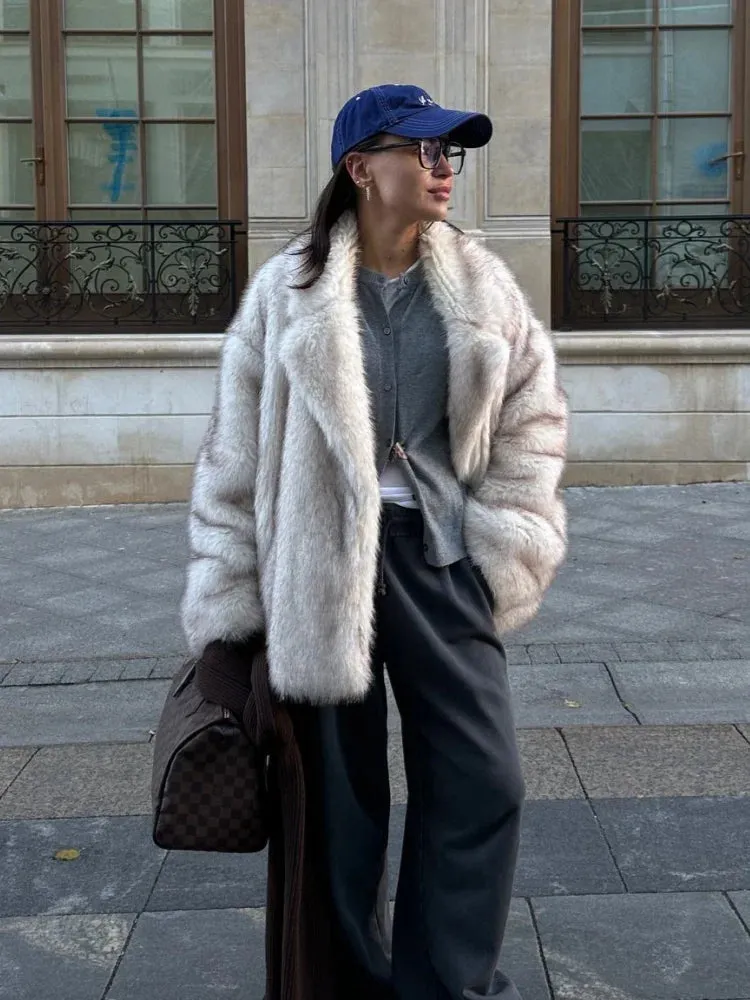 Furry Faux Fur Jacket – Winter Chic Outwear