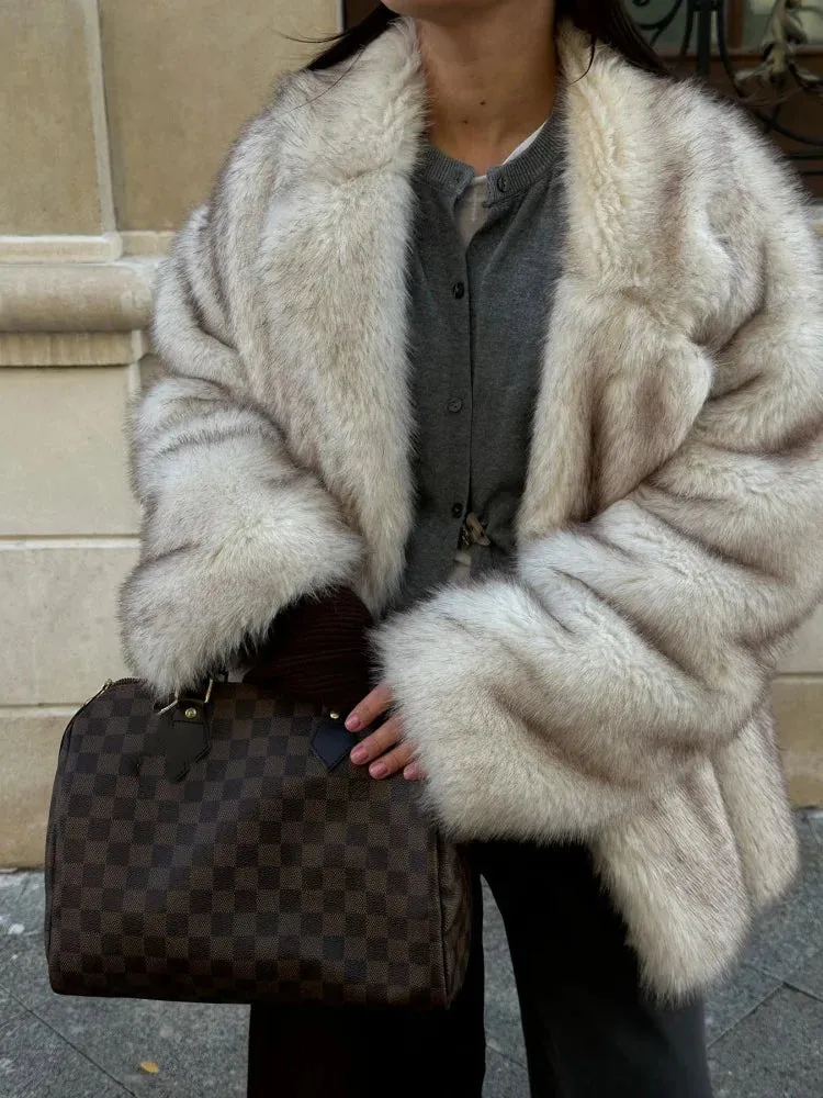 Furry Faux Fur Jacket – Winter Chic Outwear