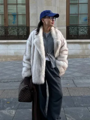 Furry Faux Fur Jacket – Winter Chic Outwear