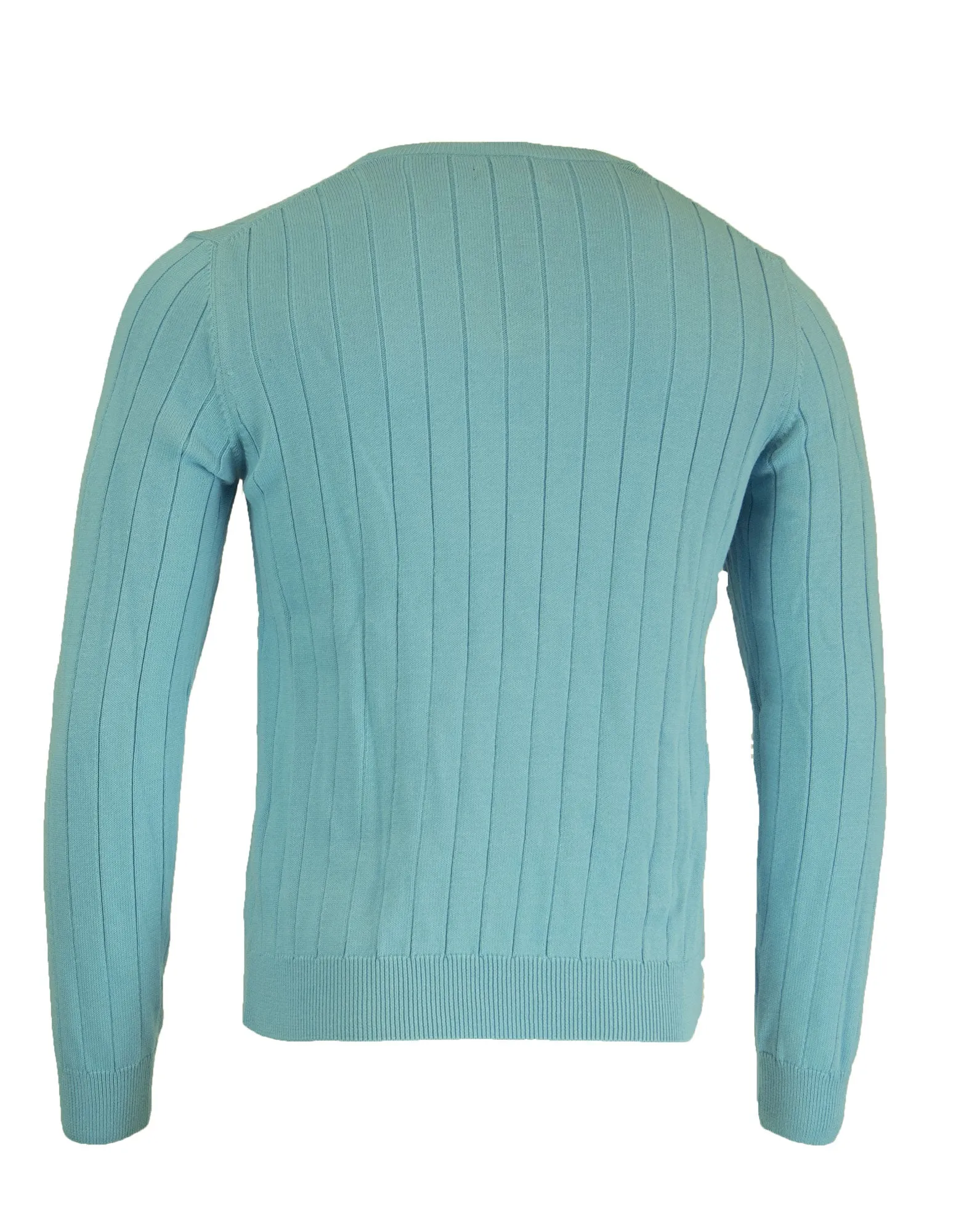 Gant Men's E. Cotton Rib V-Neck, Medium, Turquoise