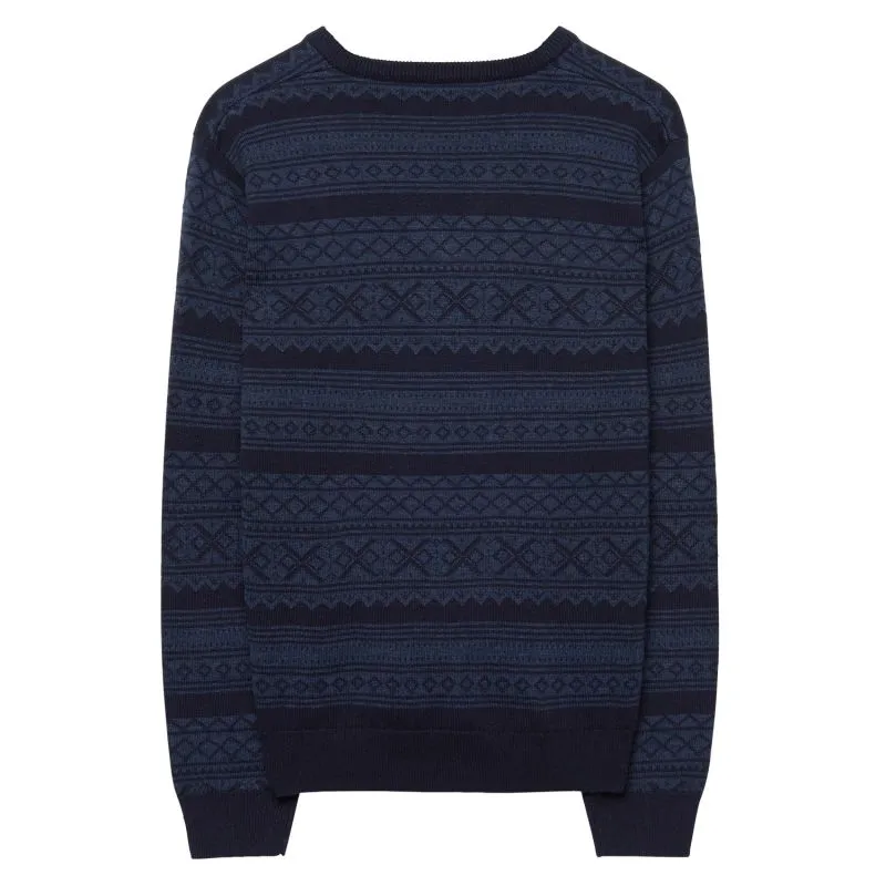 Gant Men's O2 Jacquard V-Neck, Medium, Marine