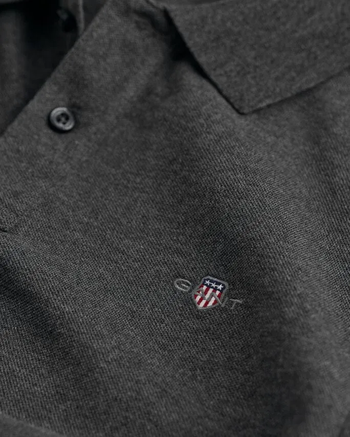 Gant Regular Fit Shield Pique Antracit Melange