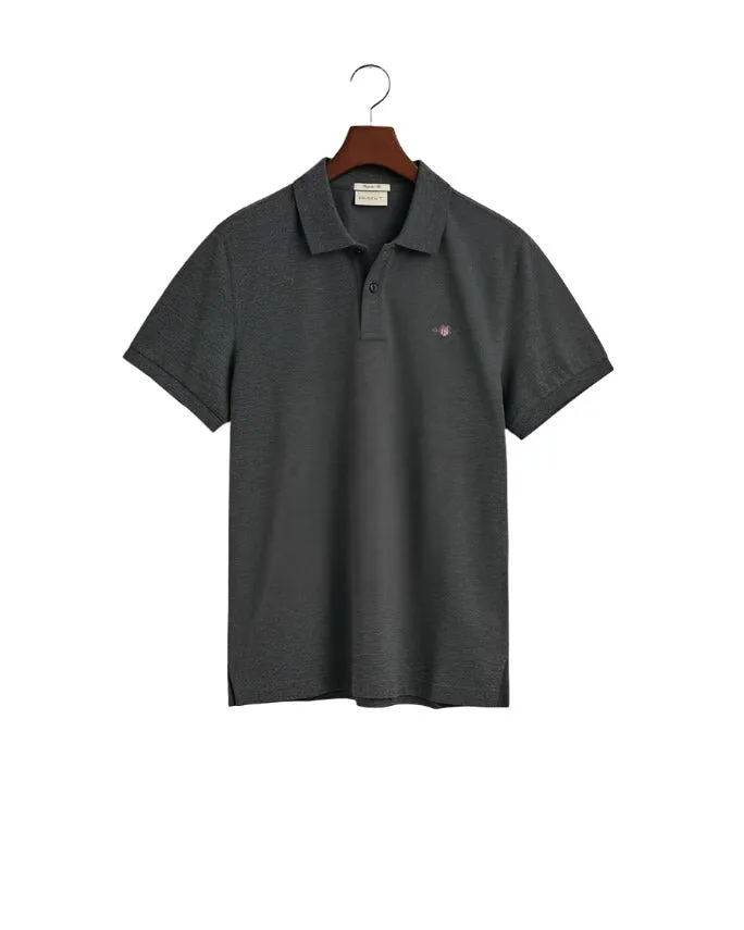 Gant Regular Fit Shield Pique Antracit Melange