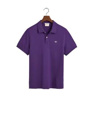 Gant Regular Fit Shield Pique Pansy Purple