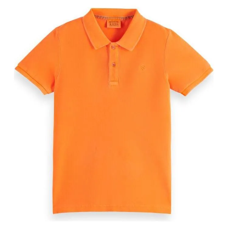 Garment-Dyed Short-Sleeved Polo - Orange