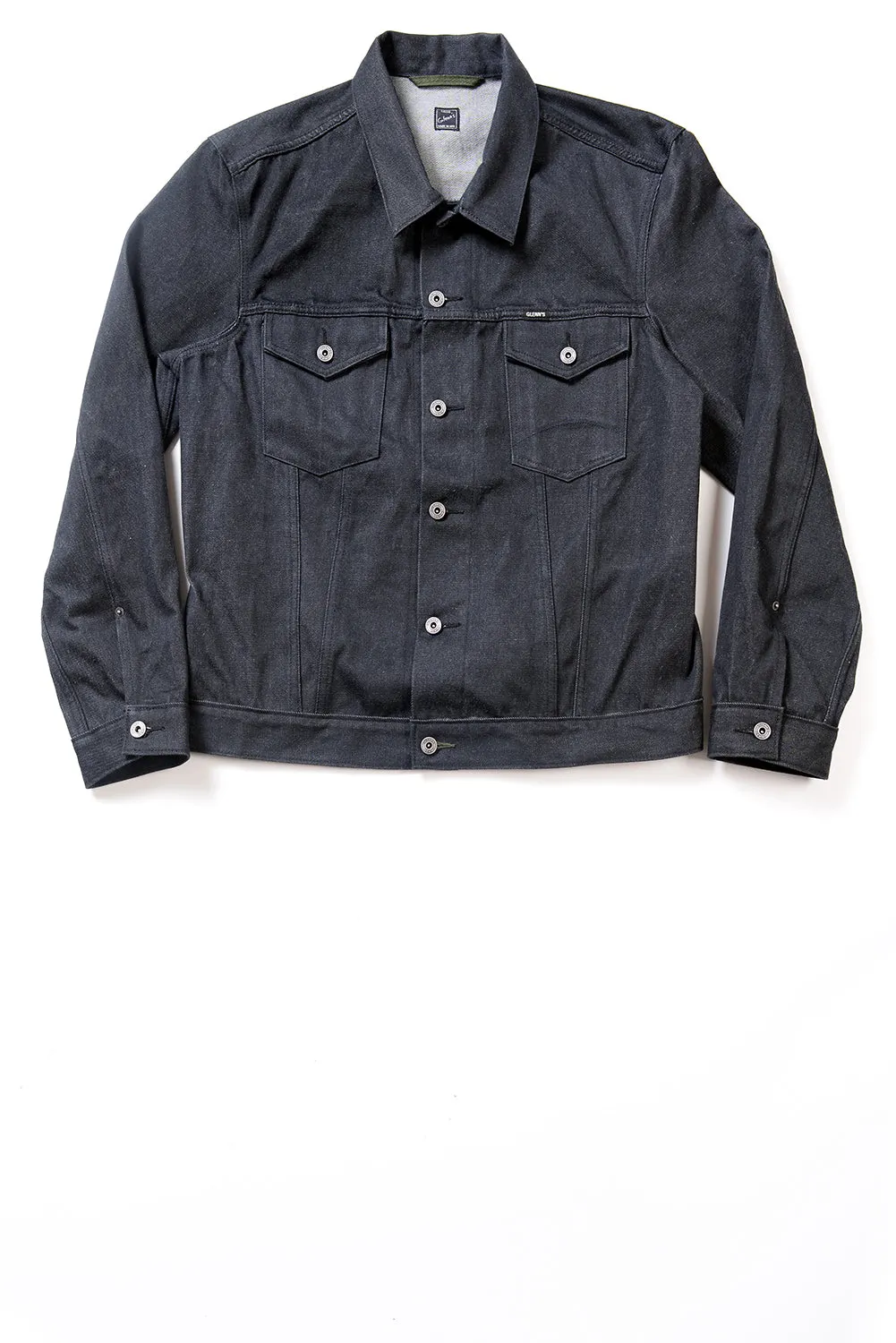 GD211 SLIM TRUCKER JACKET | Raw 13 Oz Selvedge Denim - Ash Black