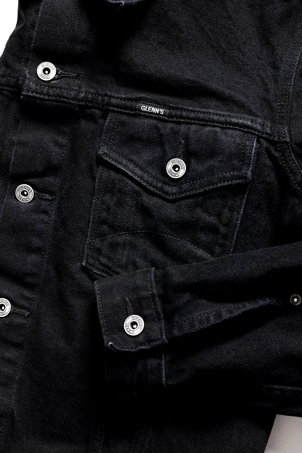 GD211 SLIM TRUCKER JACKET | Washed 14 Oz Denim - Total Black