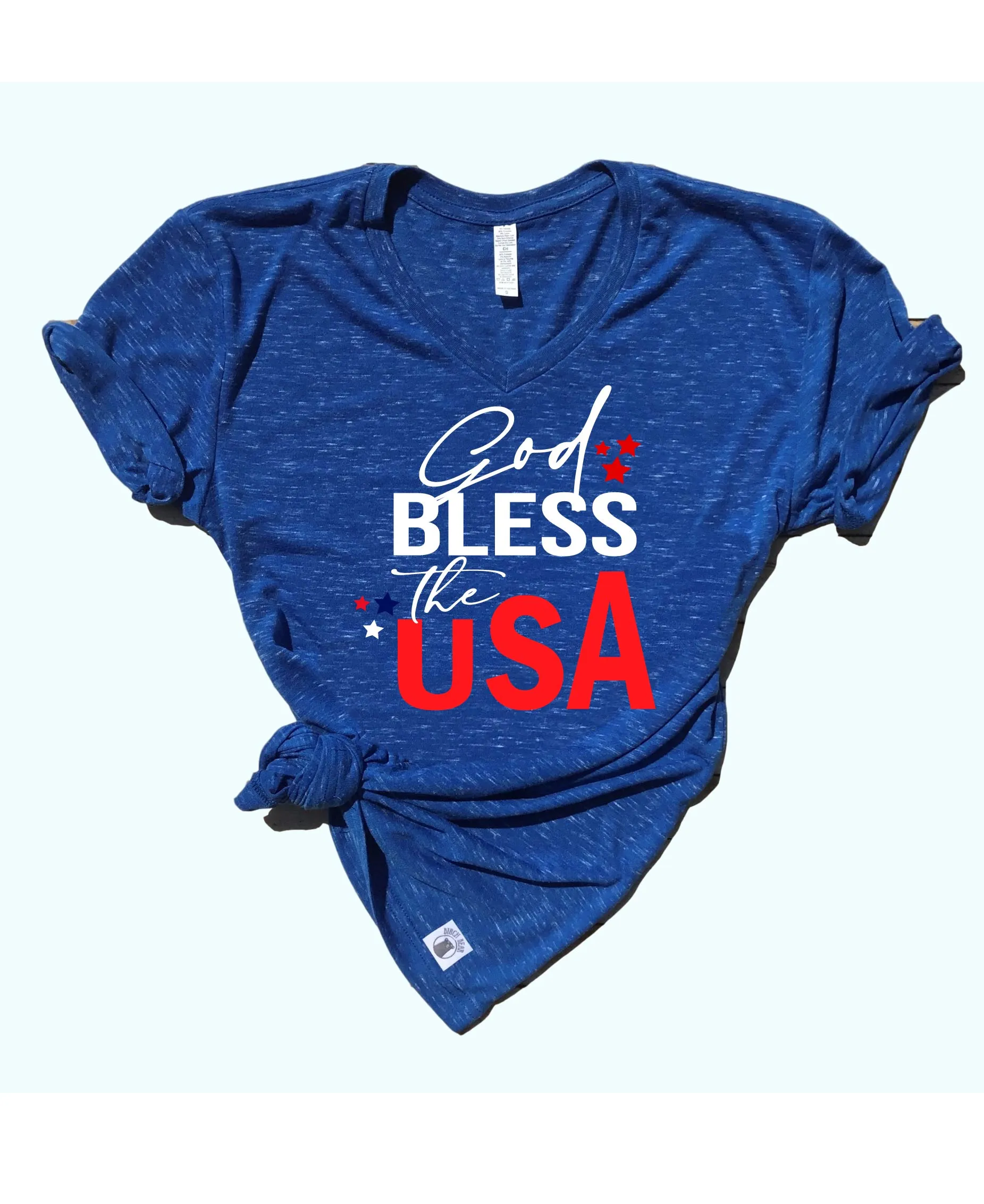 God Bless The USA Shirt | 4th of July Shirt | Unisex V Neck
