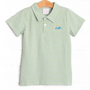 Golf Course Greens Embroidered Polo, Green
