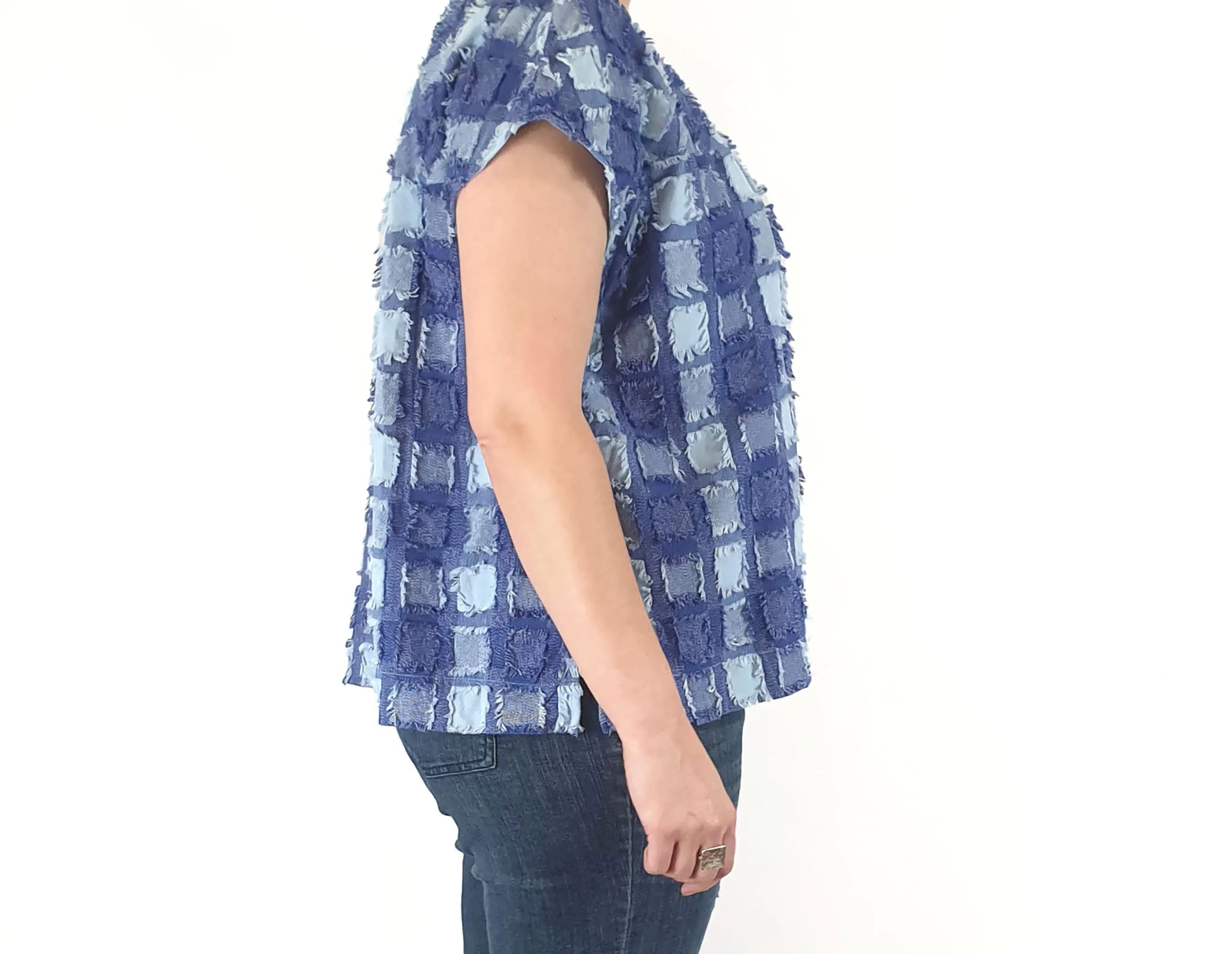 Gorman denim patchwork style top size 14
