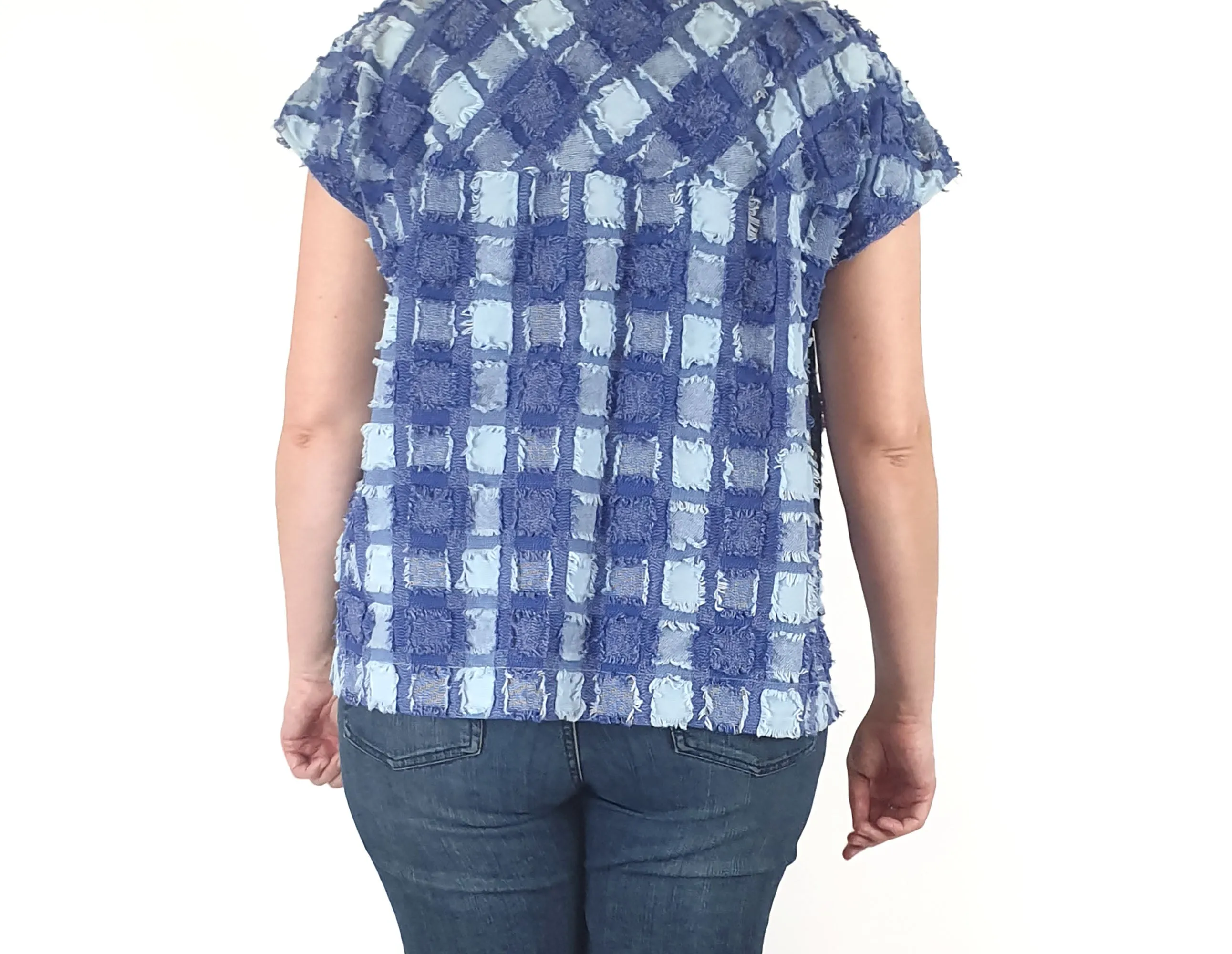 Gorman denim patchwork style top size 14