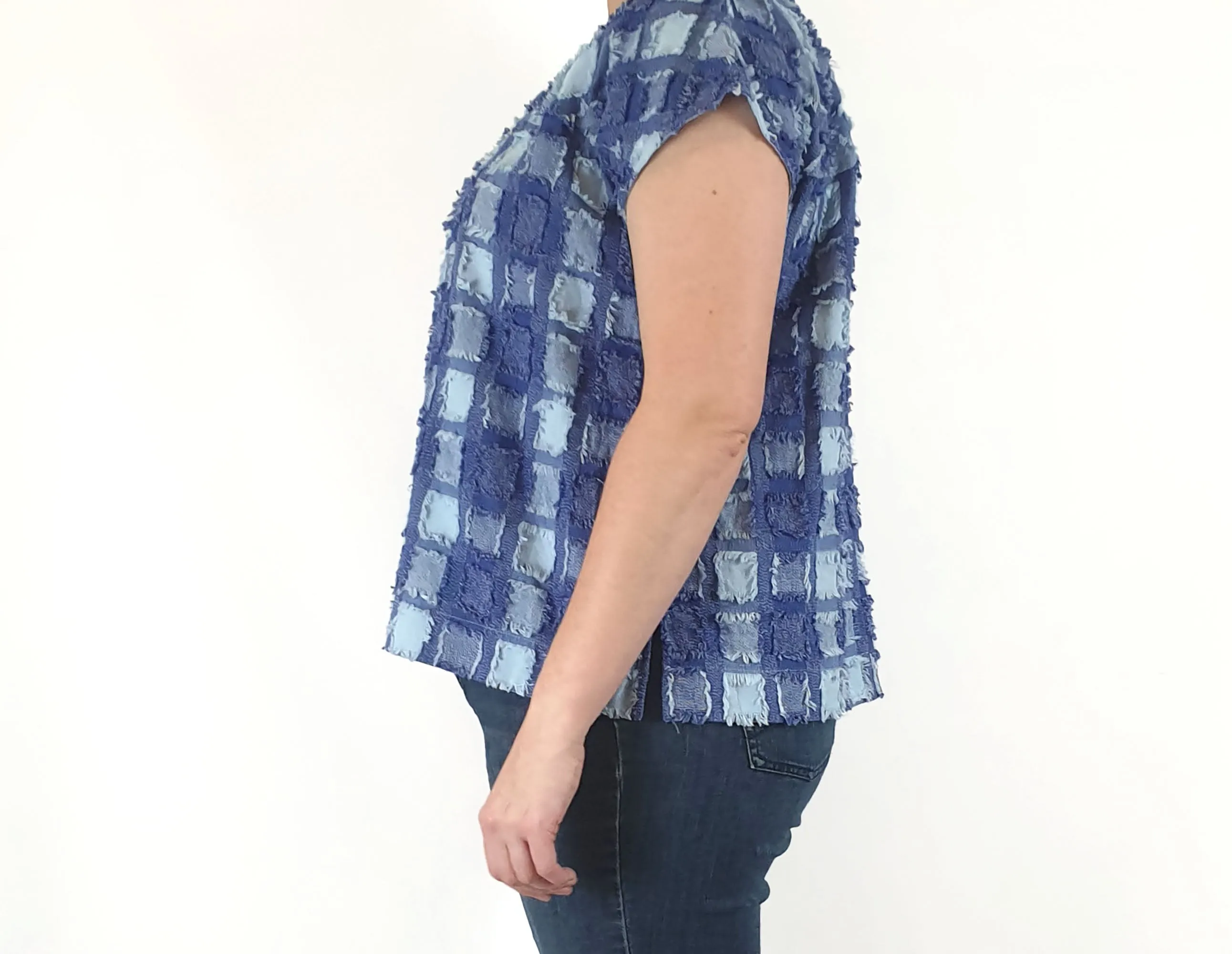 Gorman denim patchwork style top size 14