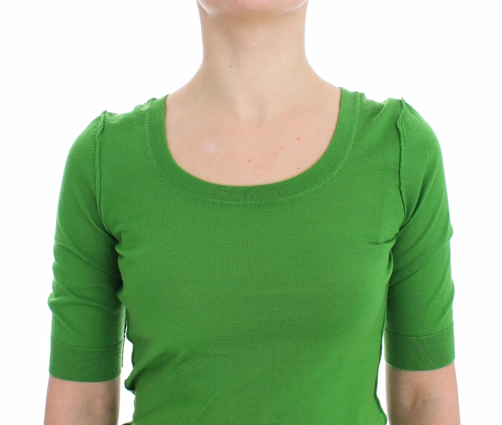 Green Cashmere Crew-neck Pullover Sweater