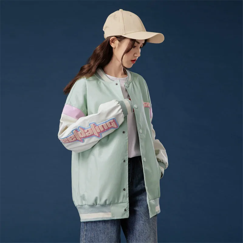 GREEN PLUSH LOVE STITCHING JACKET UB2798