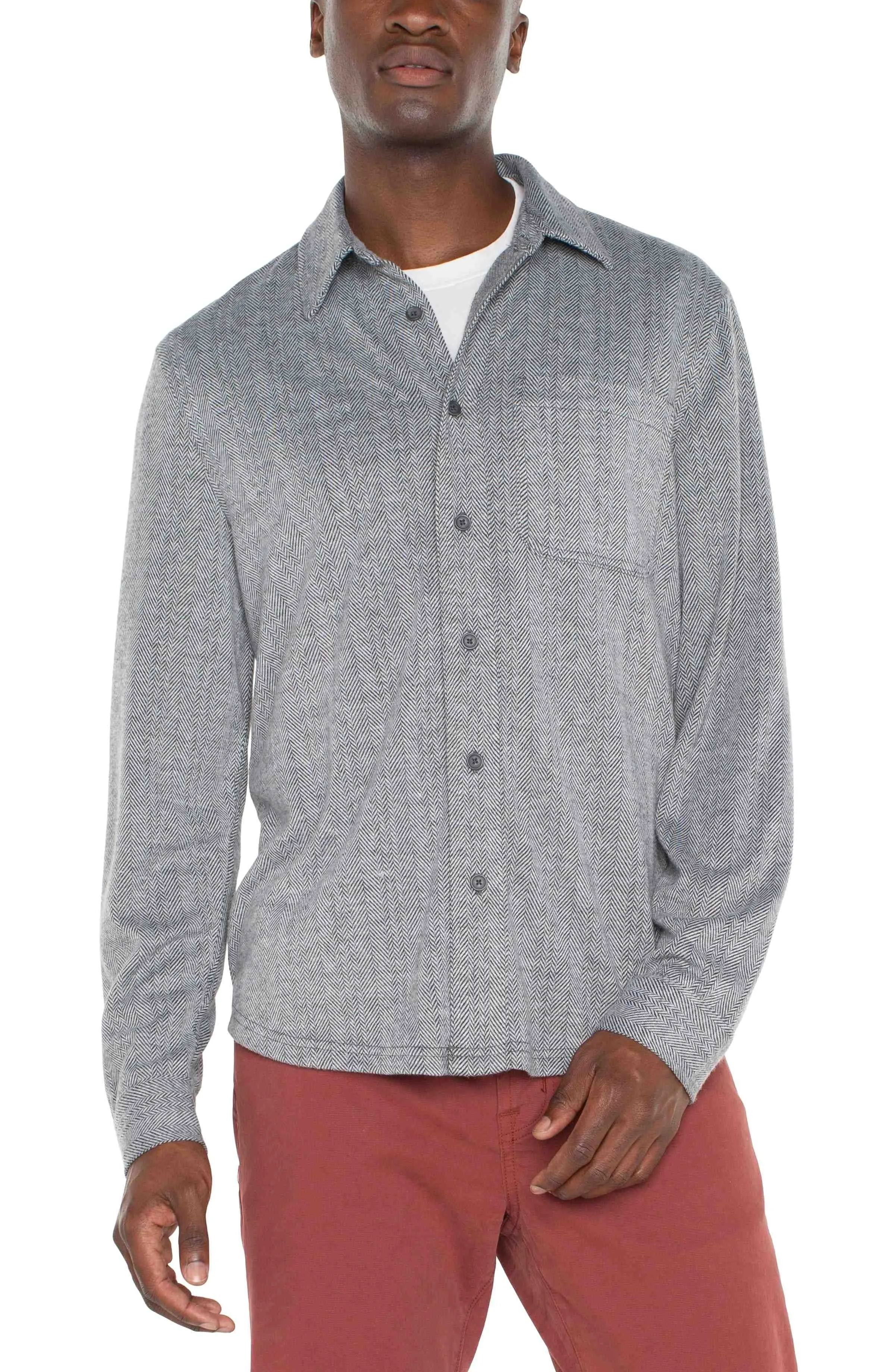 Grey Herringbone Shirt