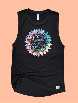 Grow Through What You Go Through Pastel Tie Dye Tank | Womens Yoga Tank