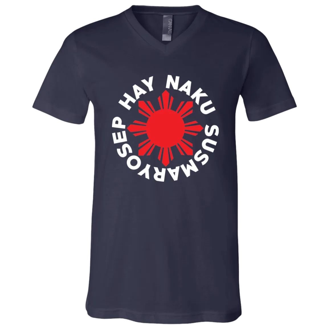 Hay Naku Susmaryosep Red Sun Unisex Jersey V-Neck T-Shirt