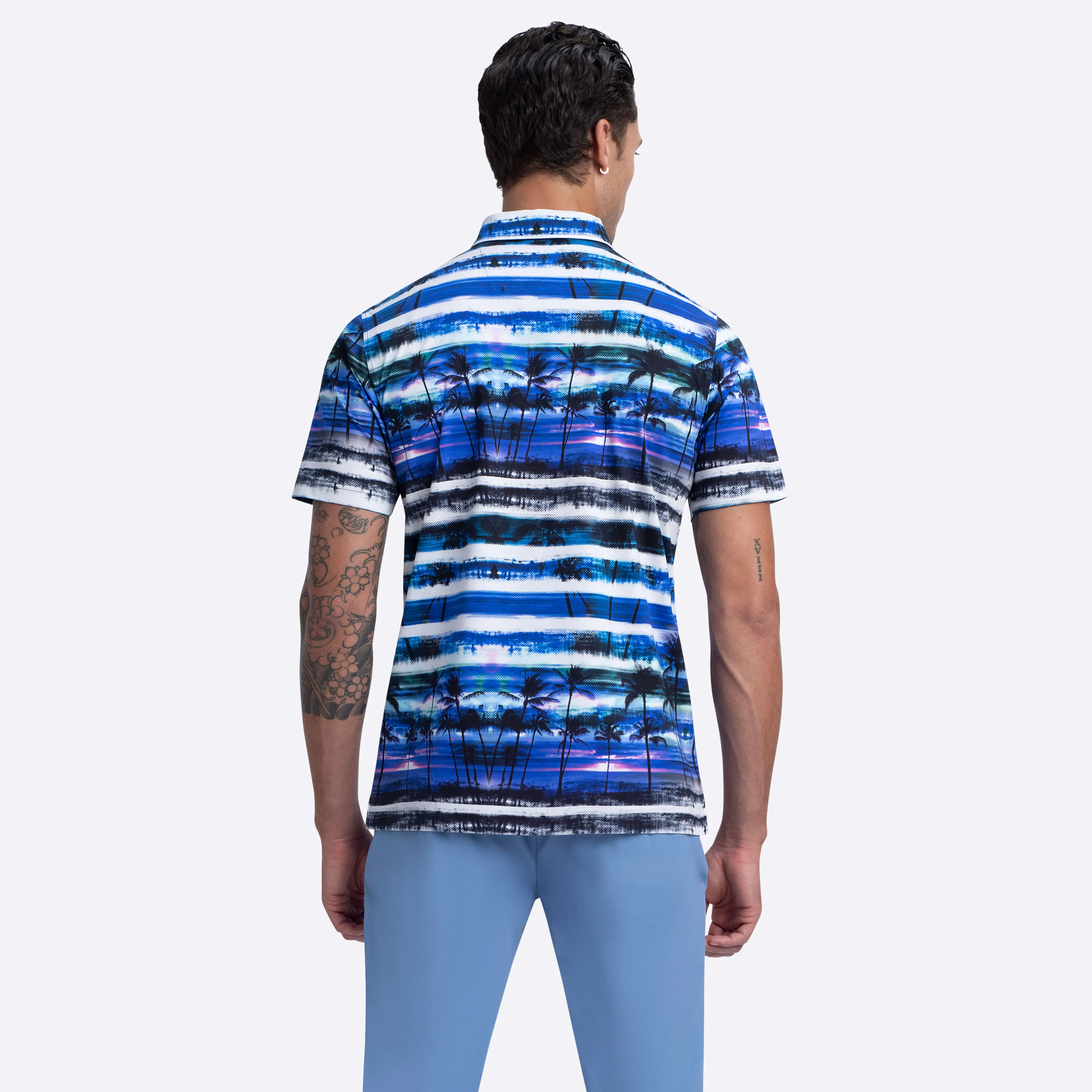 Hendrix Striped Palm Polo