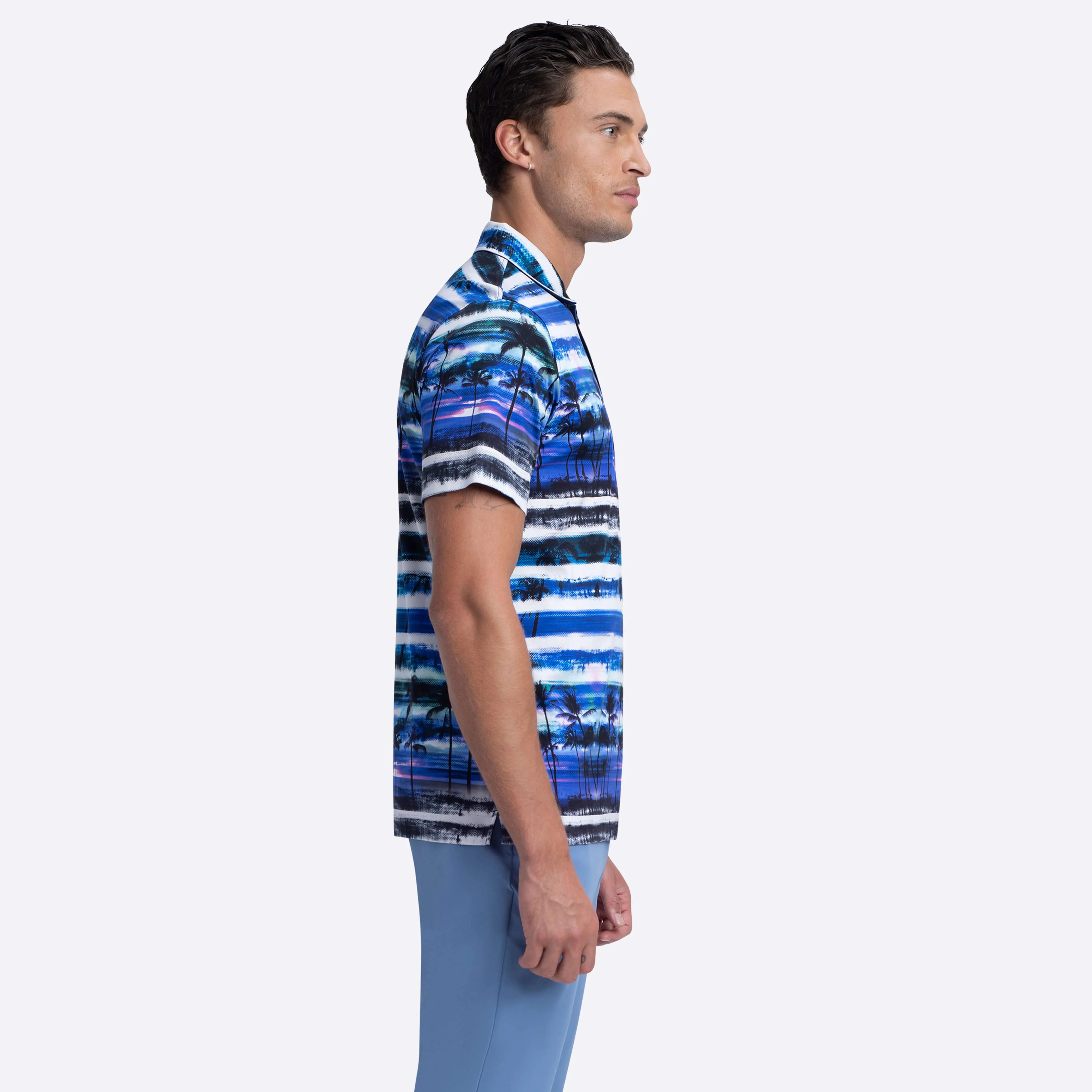 Hendrix Striped Palm Polo