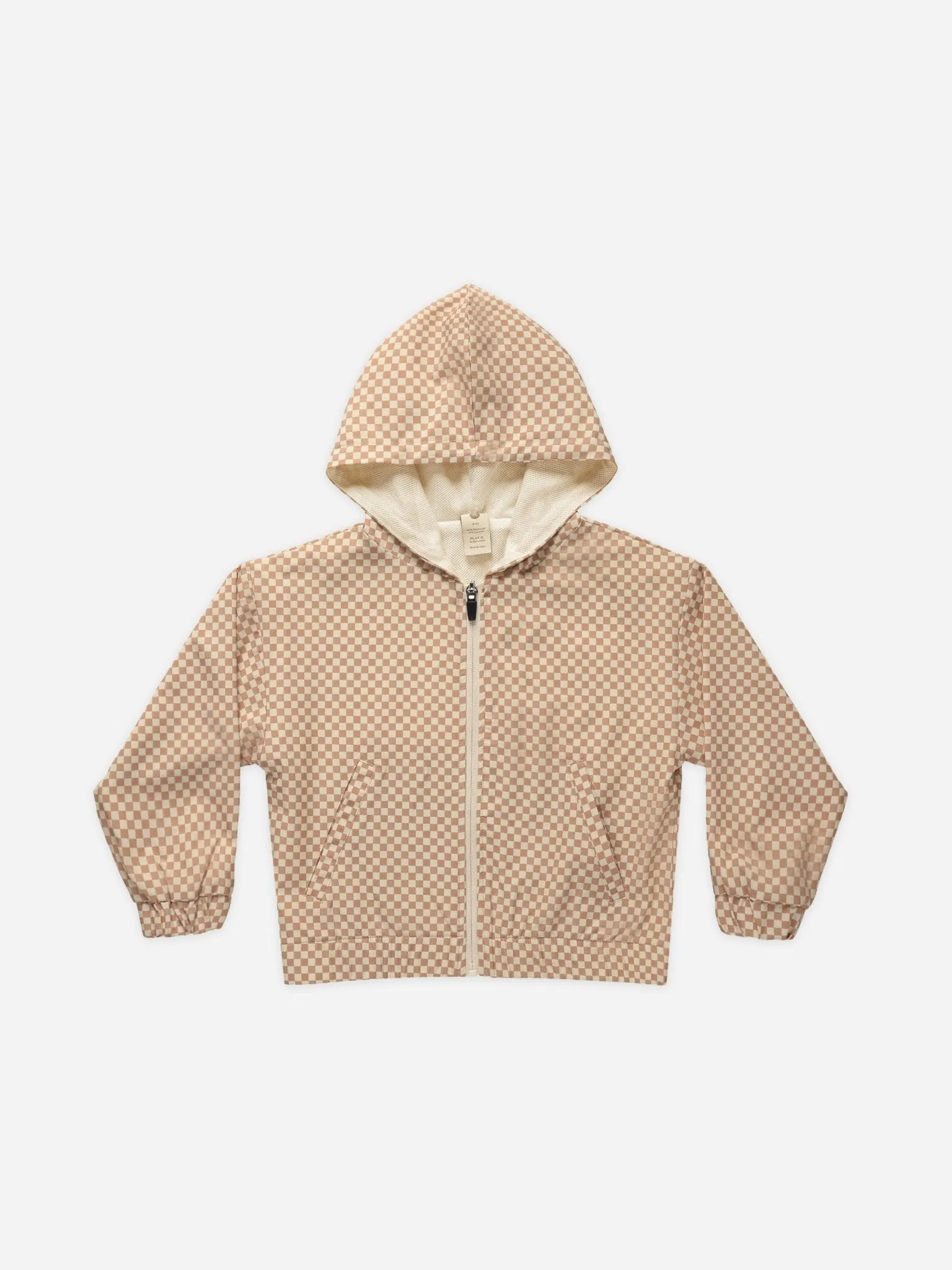 Hooded Windbreaker || Clay Micro Check