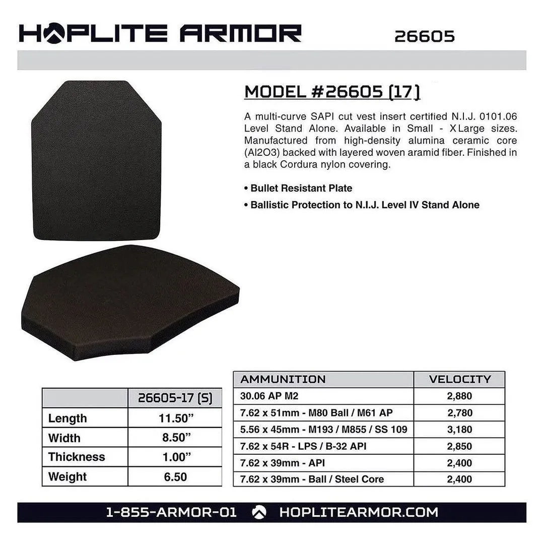 Hoplite Rogue 3.0 Body Armor Plate / Carrier Combo- Level IV (26605)