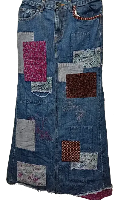 HYSTERIC GLAMOUR JAPAN. "KINKY" Patchwork Denim Skirt