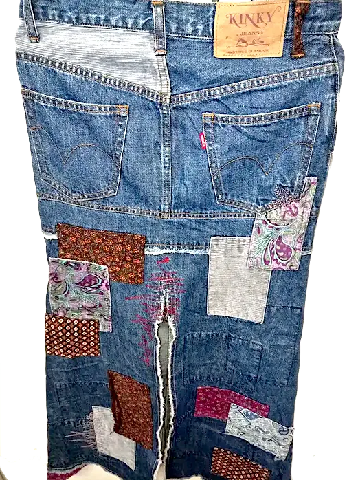 HYSTERIC GLAMOUR JAPAN. "KINKY" Patchwork Denim Skirt