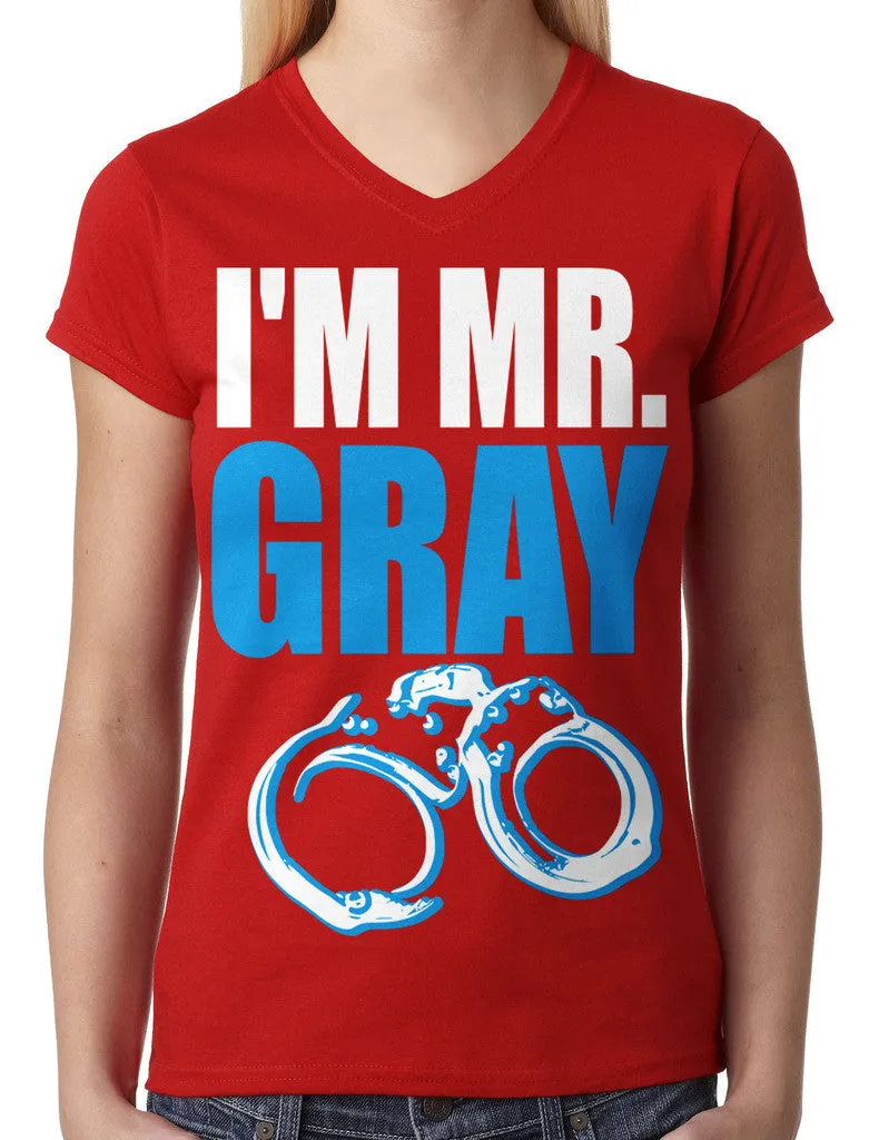 I'm Mr Gray Junior Ladies V-neck T-shirt
