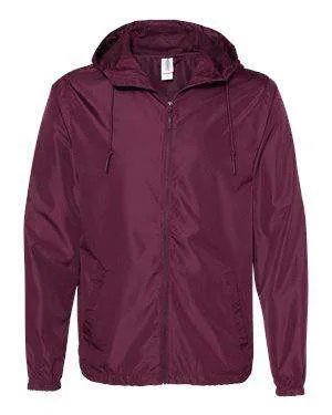 Independent Trading Men's Full-Zip Hoodie Windbreaker - EXP54LWZ