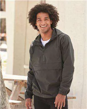 Independent Trading Men's Scuba Neck Windbreaker Anorak - EXP94NAW