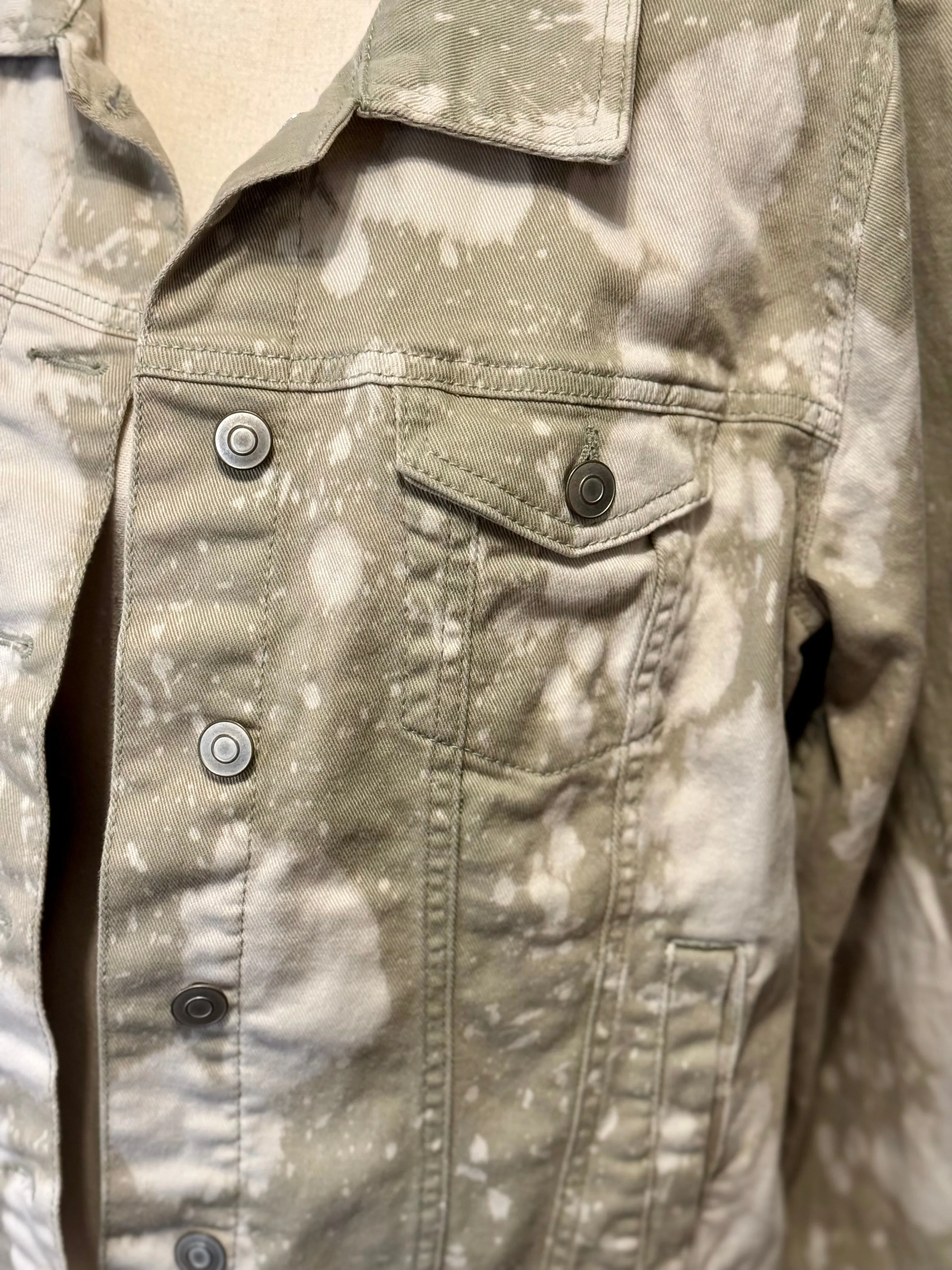 Ingrid Distressed Denim Jacket ~ Women’s Size Large (12-14)