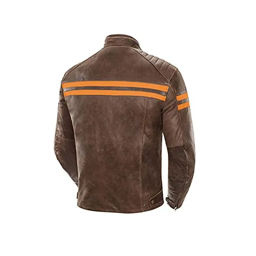 Joe Rocket Classic '92 Men's Leather On-Road Motorcycle Jacket - Brown/Orange