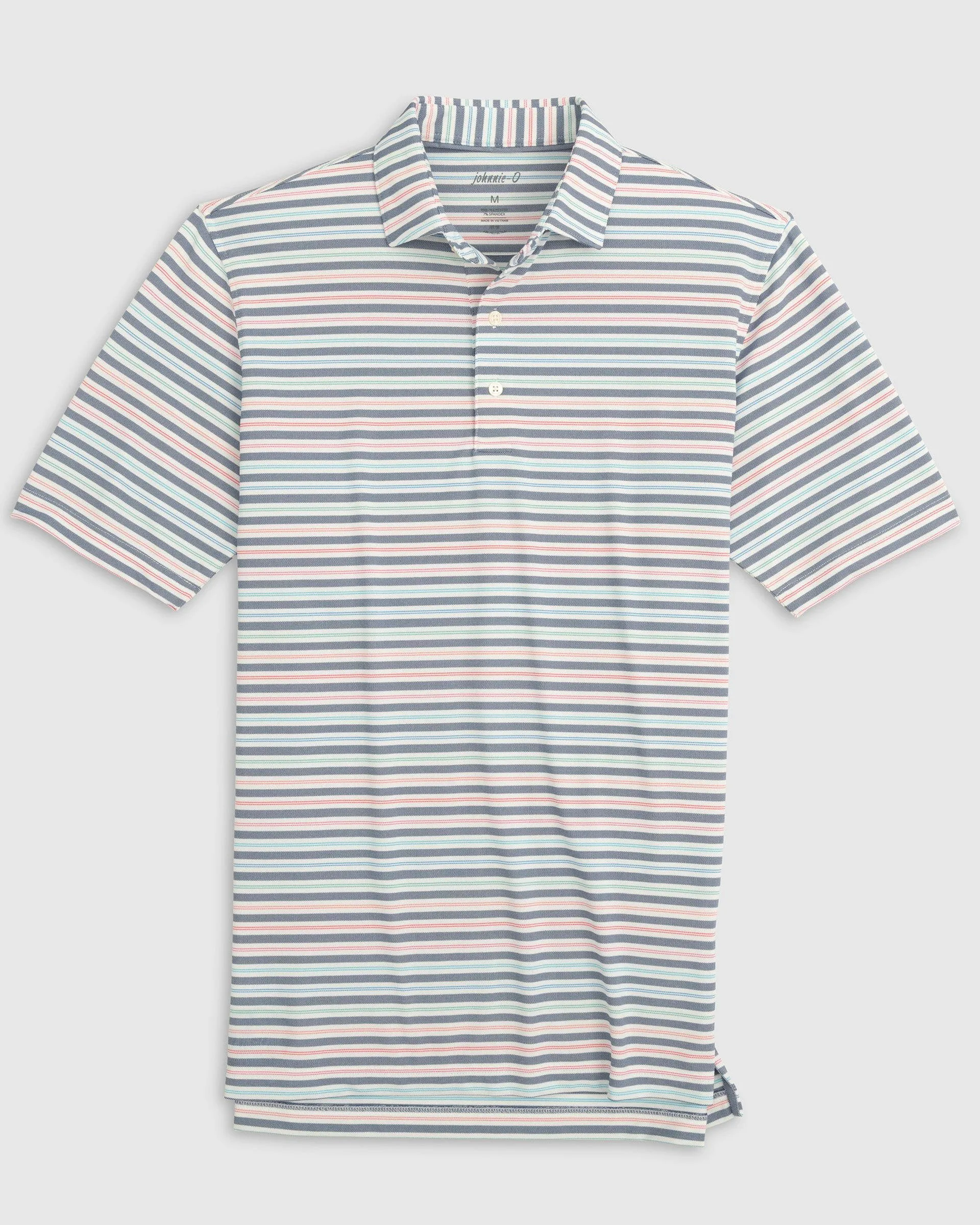 JOHNNIE-O SID STRIPED MESH POLO
