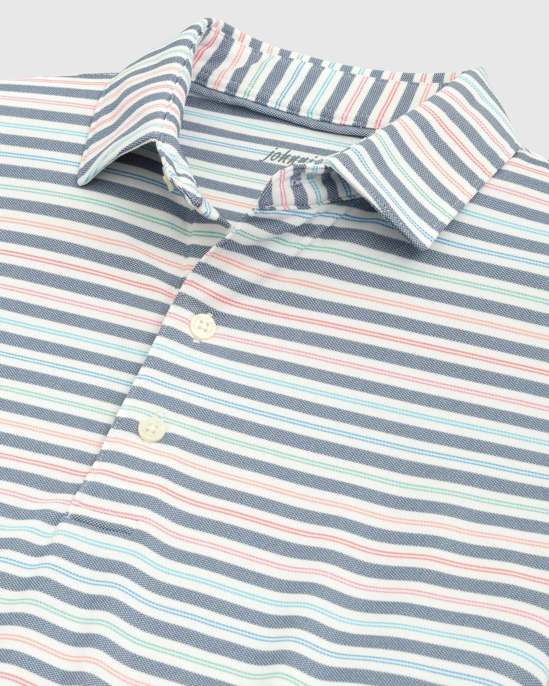 JOHNNIE-O SID STRIPED MESH POLO