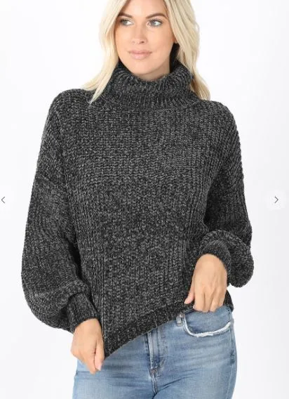 JUPITER CHENNILLE PULLOVER GREY