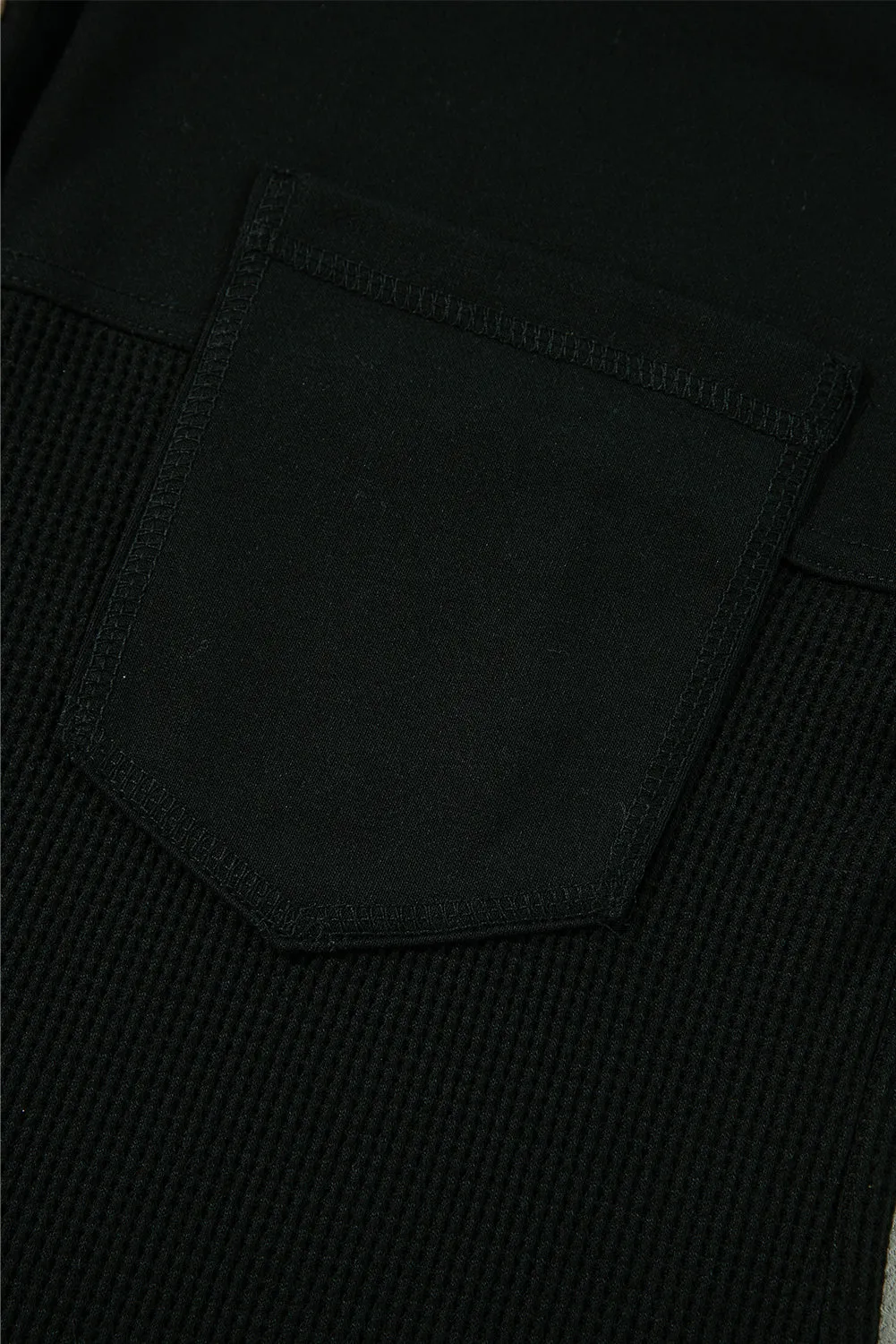 KaleaBoutique Waffle Knit Patchwork Buttoned Oversized Shacket