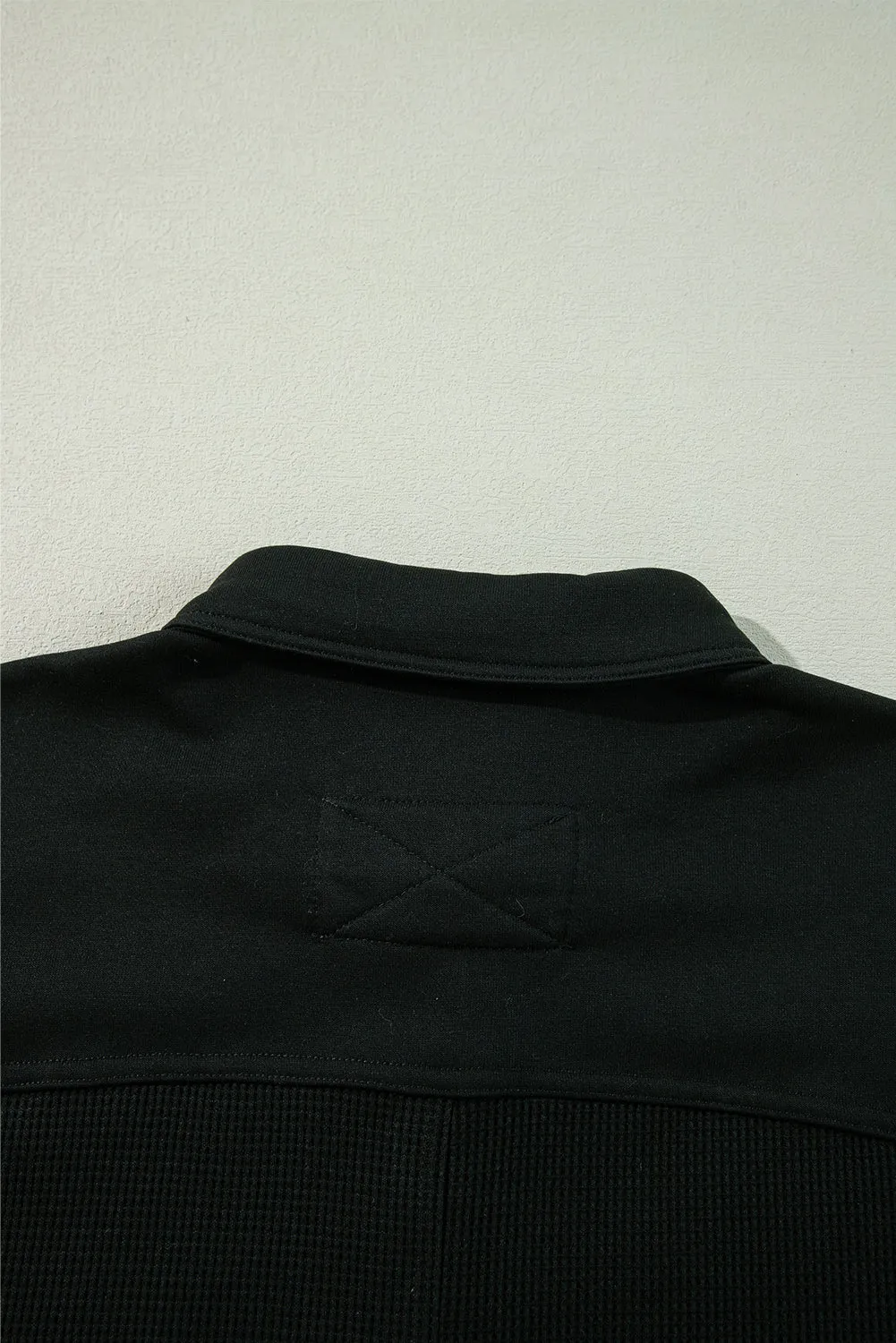 KaleaBoutique Waffle Knit Patchwork Buttoned Oversized Shacket