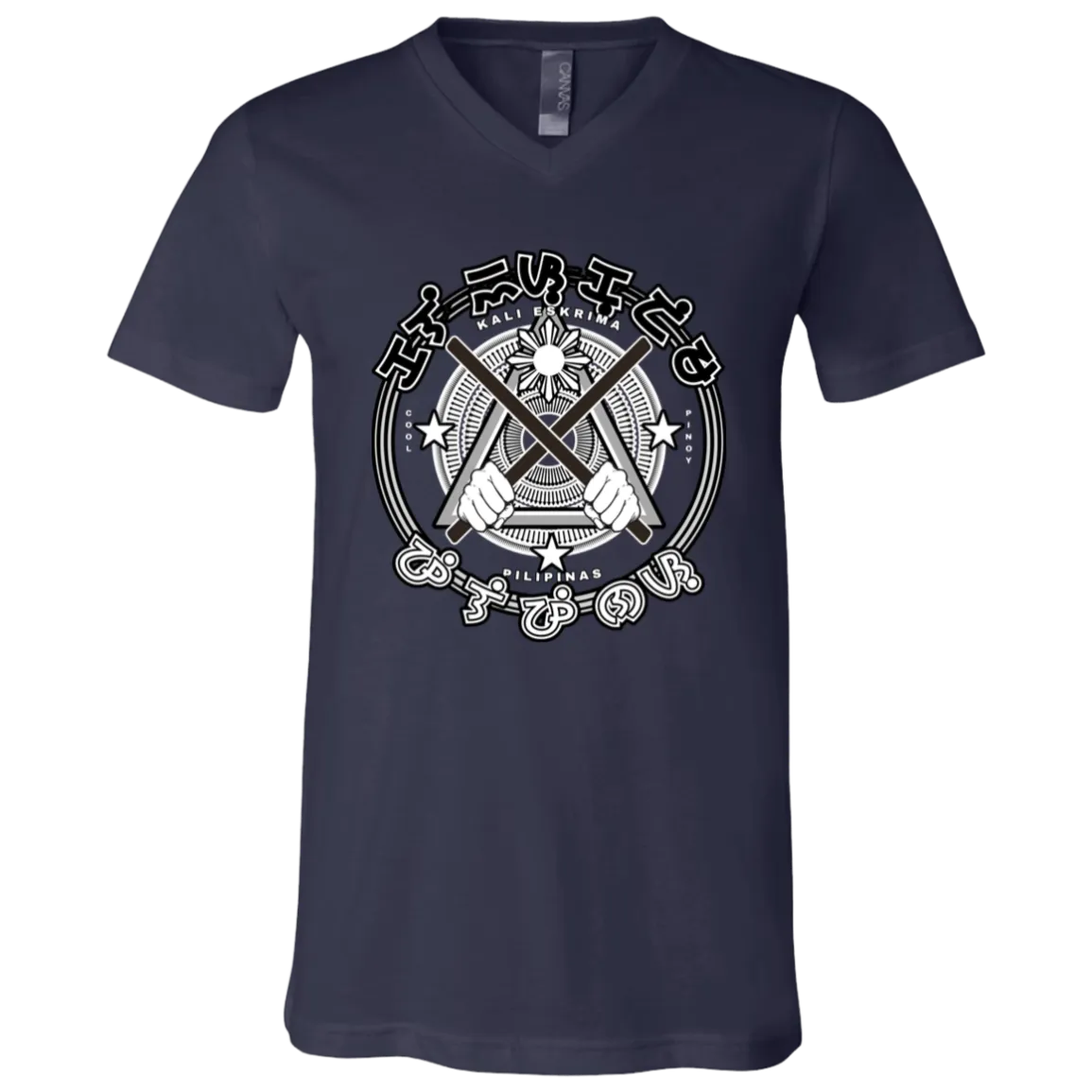 Kali Eskrima Eskrima Sticks Unisex Jersey V-Neck T-Shirt
