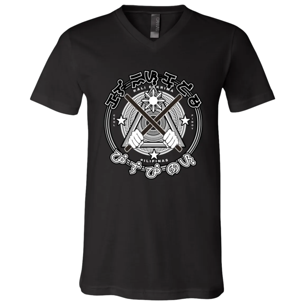Kali Eskrima Eskrima Sticks Unisex Jersey V-Neck T-Shirt