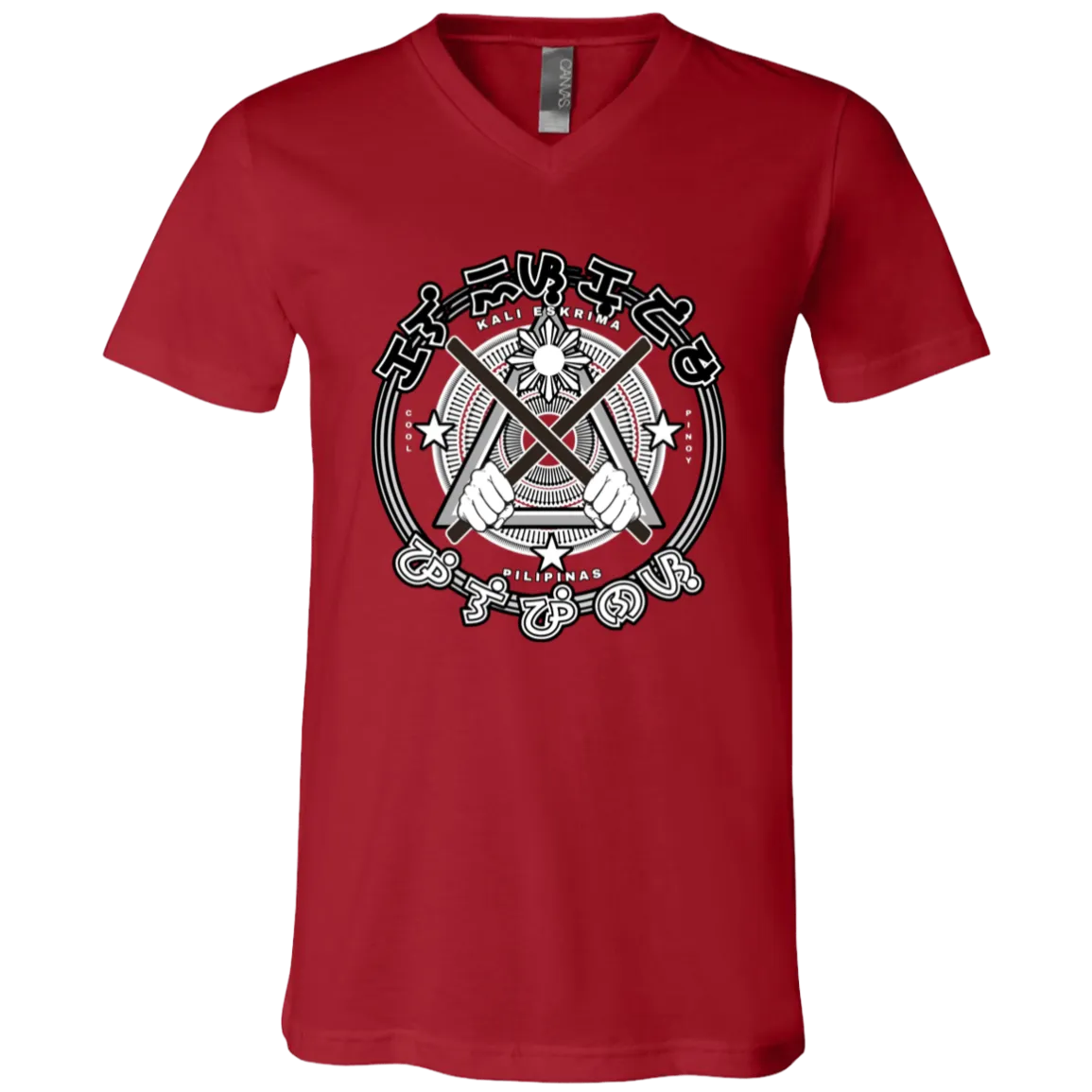 Kali Eskrima Eskrima Sticks Unisex Jersey V-Neck T-Shirt