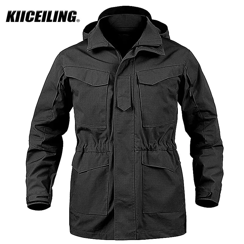 KIICEILING Multicam Military Tactical Jackets For Men Warm Waterproof Windbreakers Army Camouflage Motorcycle Parka Trench Coat