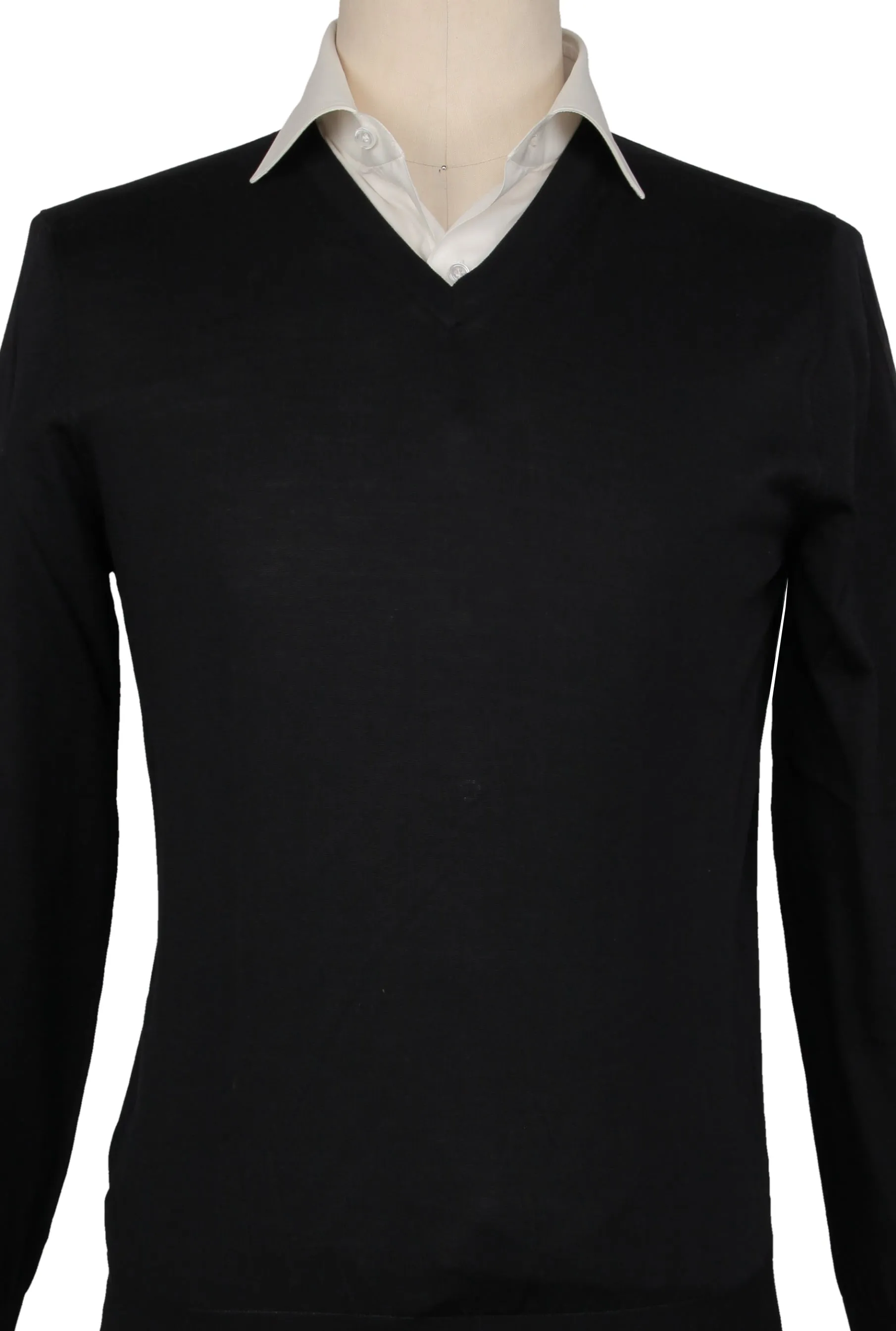 Kiton Black V-Neck Sweater