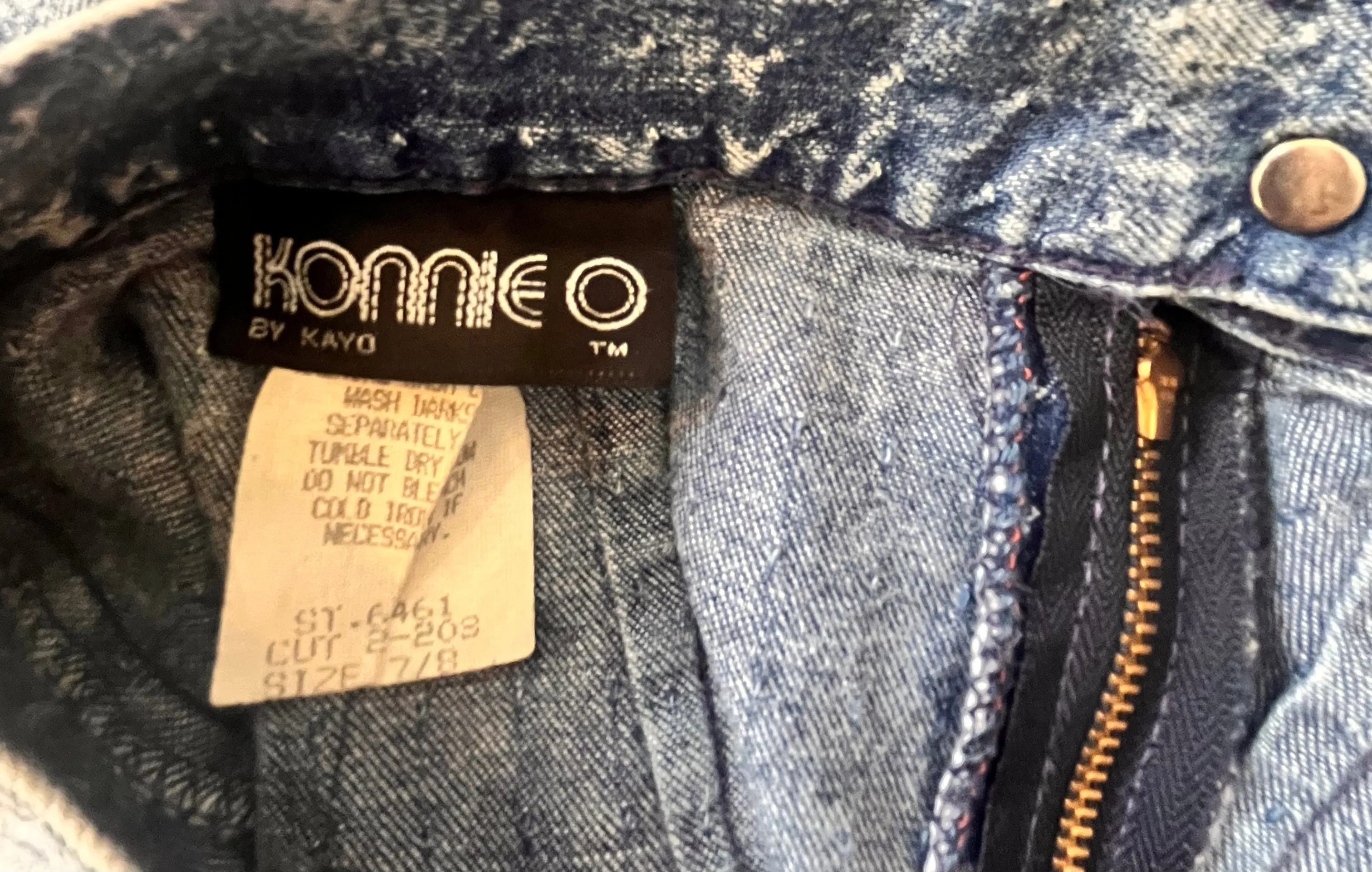 Konnie O Acid Wash Pinprick Jean Skirt