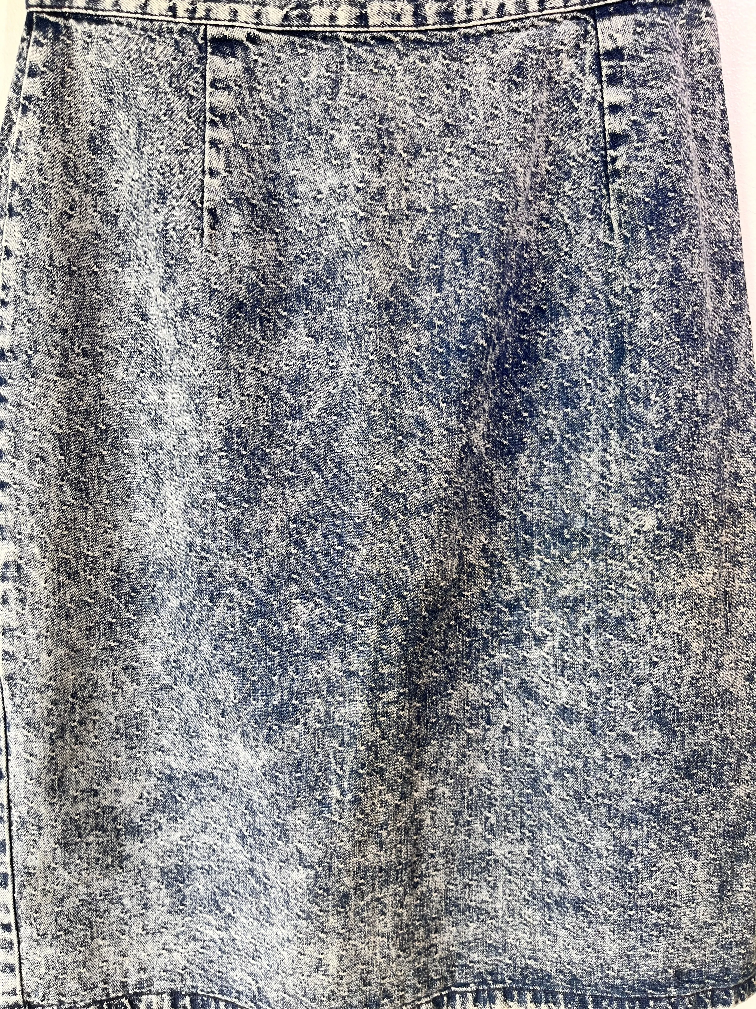 Konnie O Acid Wash Pinprick Jean Skirt