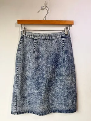 Konnie O Acid Wash Pinprick Jean Skirt
