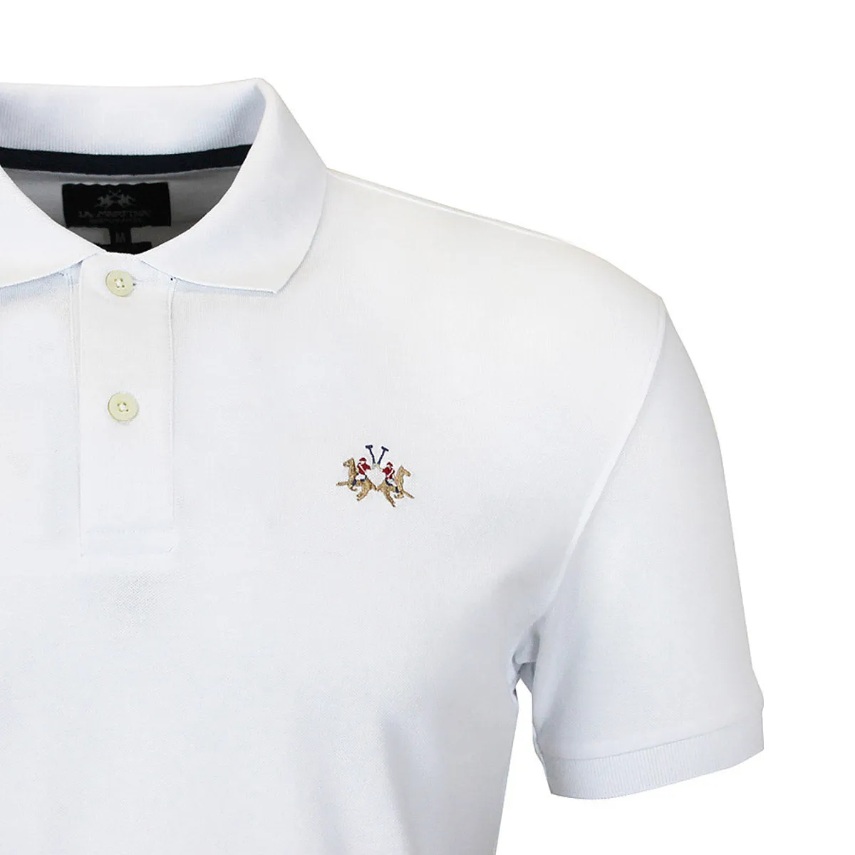 La Martina - Slim Fit Pique Polo Shirt in Optic White