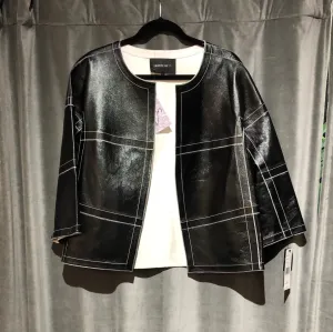 Lafayette 148 black and White leather reversable jacket