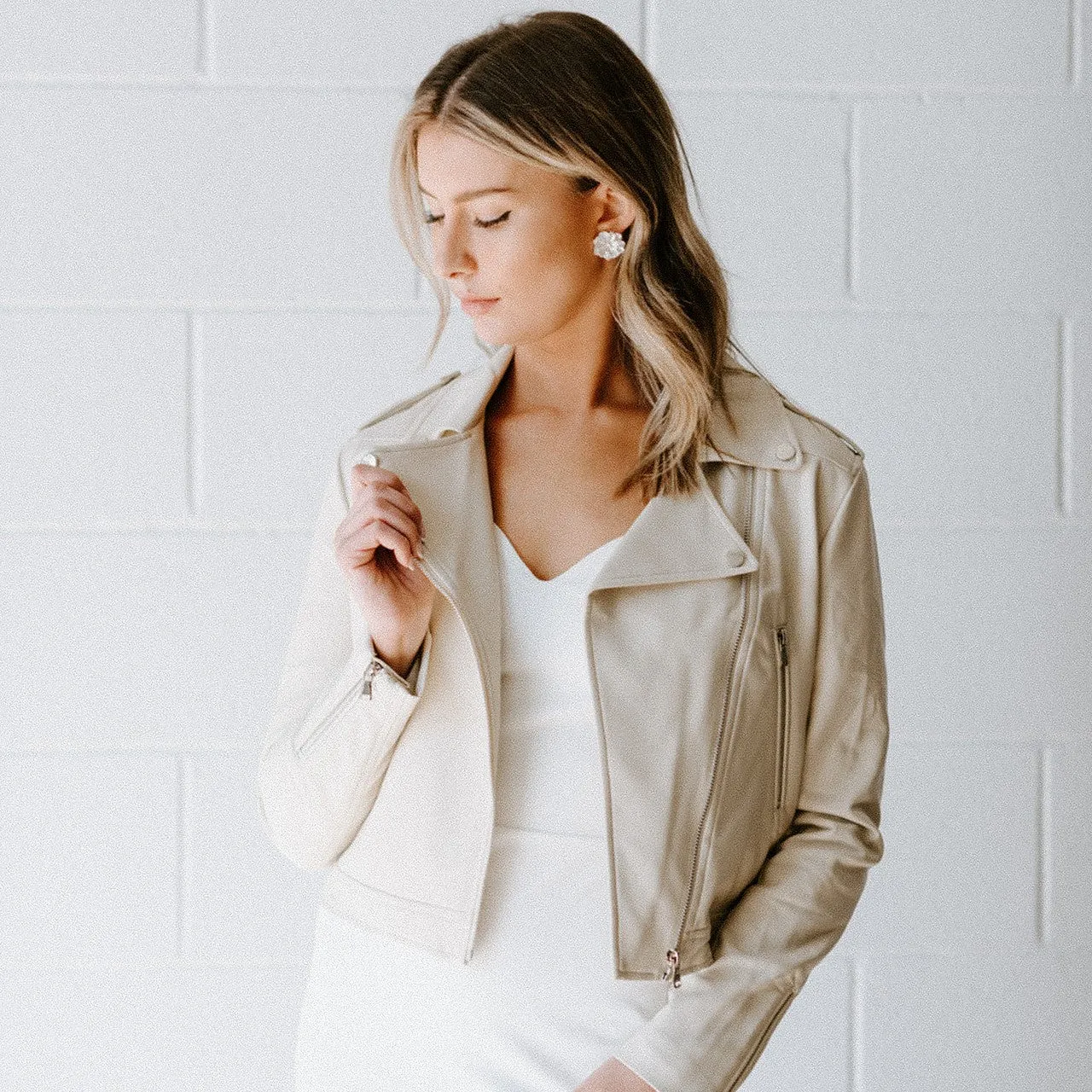 Leather Jacket (CREAM)