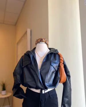 Leather Oversized Jacket